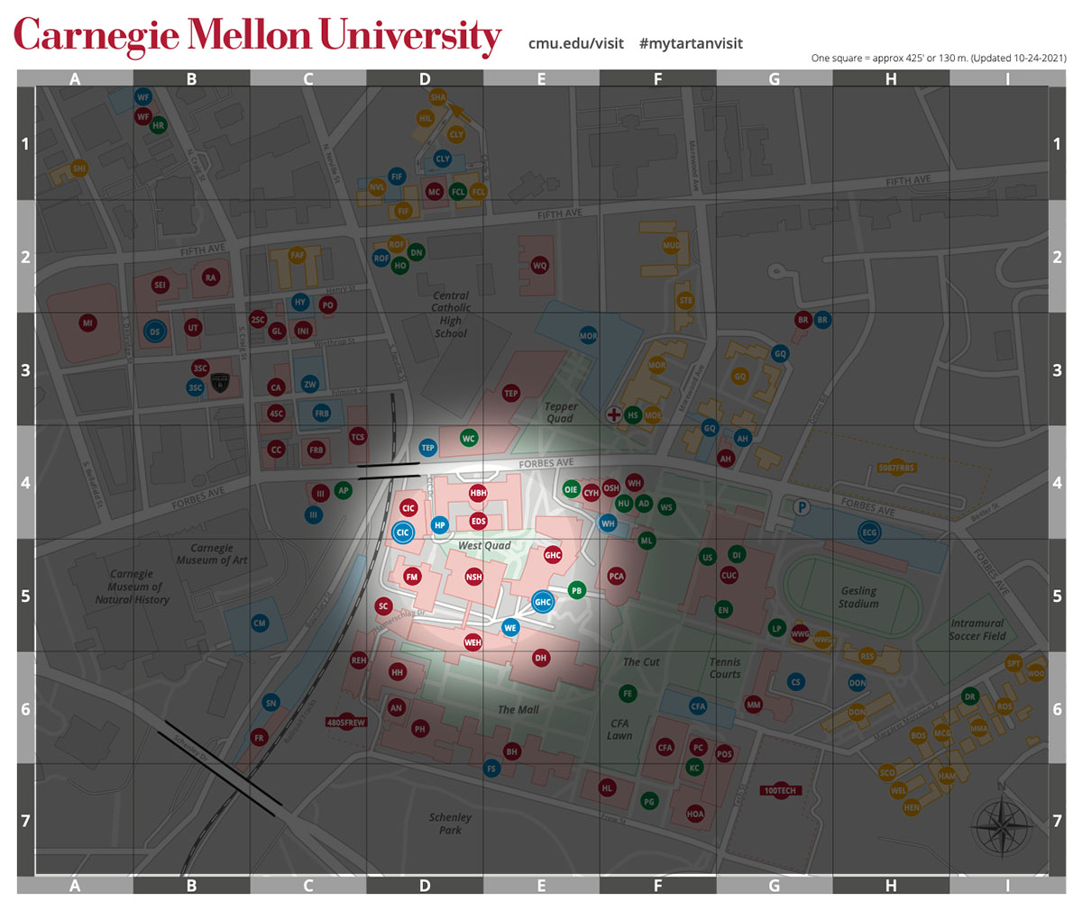 carnegie mellon campus map